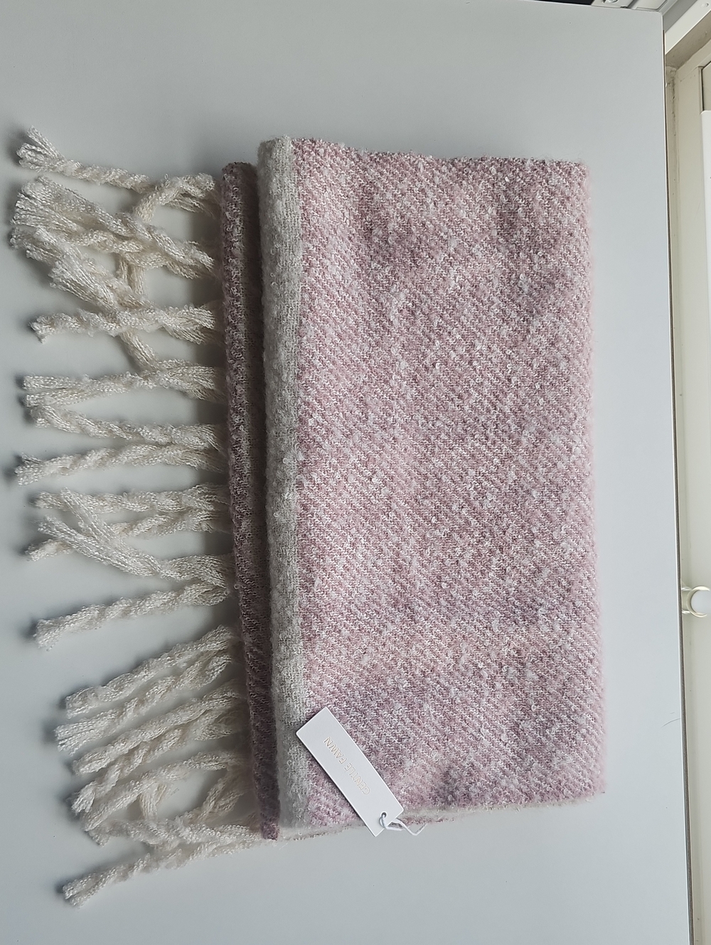 Gentle Fawn Soft Pink Woven Scarf with Fringe